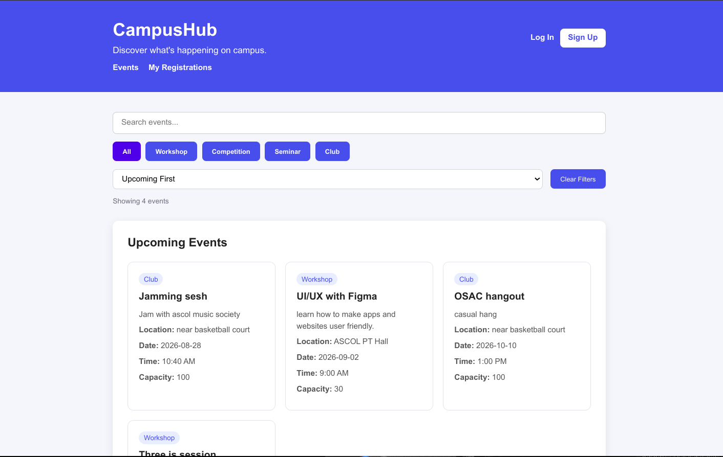 CampusHub screenshot